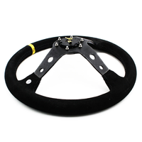 Volant de course sport universel en cuir suédé pour voiture, 350 mm
