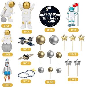 Fabrika Fiyatı 3D Astronot Galaksi Uzay Temalı Pasta Süsü Seti Roket Gezegen Satürn Doğum Günü Süslemeleri Çocuk Parti Malzemeleri - Product Image 5