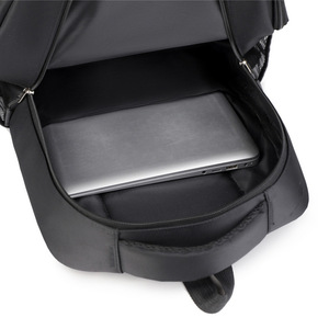 Laptop <b>Backpack</b> <b>Large</b> Capacity Unisex Business Travel School Bag With Laptop Compartment Solid Color Gray Black Blue Purple - Product Image 4