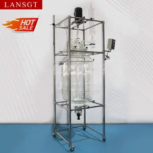 200L LANSGT Customizable Jacketed Glass Reactor Dual Layer Jacketed Glass Reactor