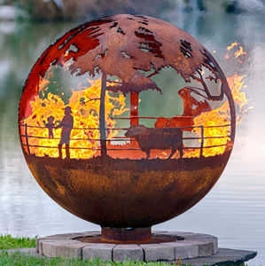 Brasero de Leña Personalizado, Independiente, Rústico y Ecológico, de Acero Corten con Acabado Oxidado para Decoración de Jardín - Product Image 4