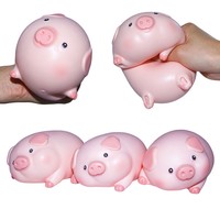 Jouet anti-stress en TPR en forme de cochon à remontée lente, mini squishy, balle anti-stress en forme de cochon