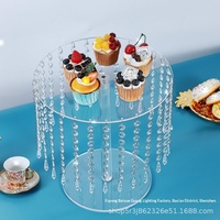 Support à gâteau en acrylique style européen, présentoir à desserts, support à cupcakes, décoration de table pour anniversaire et mariage