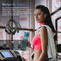Audífonos Deportivos Bluetooth BX31 TWS con Gancho para la Oreja, Certificación CE FCC Rohs, Batería de 480 mAh, Resistentes al Agua IPX7, Auriculares Inalámbricos para Entrenamiento y Running