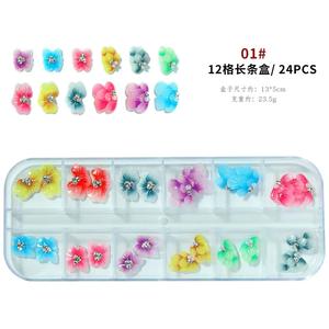 Adornos para <span class=keywords><strong>manicura</strong></span>, adornos para uñas <span class=keywords><strong>con</strong></span> diamantes de imitación, <span class=keywords><strong>flores</strong></span> en relieve, decoración artística, 5D - Product Image 2