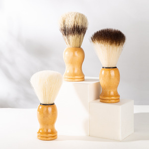 Brosse à raser en bois H102, poils de sanglier et fausse fourrure de blaireau pour hommes, application de mousse à raser - Product Image 3