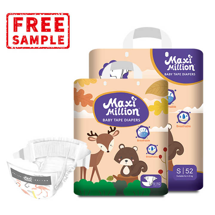 FREE SAMPLE Disposable Custom Size Baby Diaper Extra Absorbent