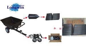 Chariot de jardin avec <span class=keywords><strong>benne</strong></span> <span class=keywords><strong>basculante</strong></span> à dégagement rapide, remorque pour VTT/UTV, bac de chargement en plastique, brouette de chantier - Product Image 5