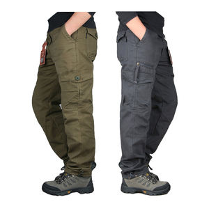 남성용 100% 면 전술 바지, 하이킹 사냥용 멀티 포켓 사파리 작업복 카고 캐주얼 팬츠 - Product Image 6