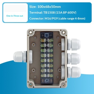 100x68x50mm <b>Waterproof</b> Junction <b>Box</b> One-in-three-out 15A Terminal Block PG9 Cable Gland Enclosure Terminal <b>box</b> - Product Image 2