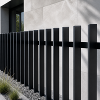 Panneaux de clôture verticaux en aluminium noir en gros, alliage 6063, revêtement en poudre, pour villa résidentielle