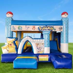 <span class=keywords><strong>Château</strong></span> gonflable Pikachu en PVC commercial pour enfants avec toboggan, idéal pour la location événementielle et les entreprises, certifié CE EN71 - Product Image 1