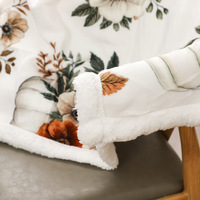 Couverture Sherpa pour Halloween Couverture Plaid pour Feuilles de Citrouille Taille Personnalisée pour Thanksgiving Décoration de Maison Couverture de Lit en Flanelle de Luxe