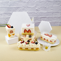 Boîtes à dessert rectangulaires en PS rigide pour emballage de gâteaux et tiramisu, transparentes, vente en gros d'usine