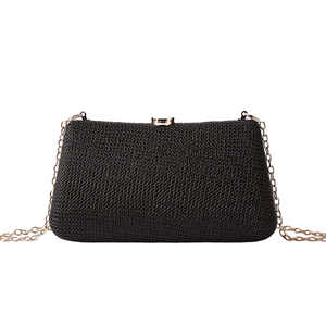 Women Chic Rattan Pattern Evening Bag Fashion Wedding Clutch <b>Purse</b> Detachable Chain Handbag for Daily Festivals - Product Image 3