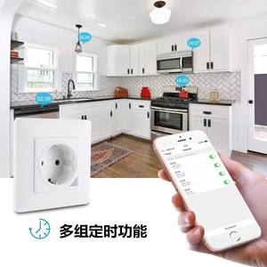 Prises et interrupteurs intelligents Wi-Fi TY-EU86 EU Tuya avec moniteur de consommation, contrôle vocal Alexa et panneau en verre - Product Image 5