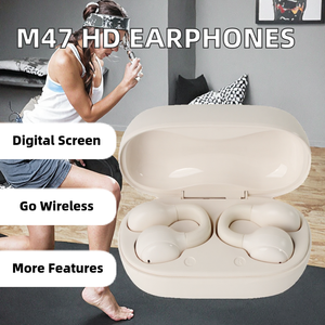 سماعات أذن لاسلكية M47 بتقنية 5.3، زمن استجابة منخفض 30 مللي ثانية، صوت محيطي عالي الدقة، مكالمات صوتية عالية الجودة، شاشة رقمية فائقة الطول - Product Image 2