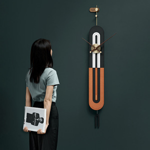 Modern Nordic Art Wall <b>Clock</b> Irregular Shape Quartz Movement Pendulum Living Room Decorative <b>Clock</b> <b>Battery</b> Powered Single Face - Product Image 1