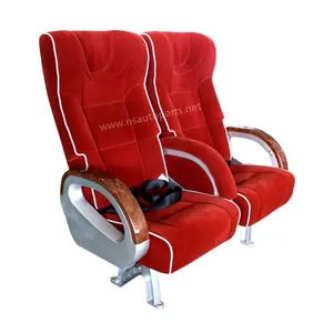 高品质舒适织物真皮豪华巴士斜卧座椅红色贵宾座