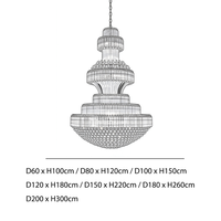 Nouveau produit, lustre LED en cristal de luxe, moderne et décoratif, pour hôtel, salon, villa, restaurant, projet personnalisé