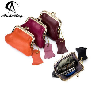 Andong <b>Leather</b> Coin <b>Purses</b> Clutch Bag for Women Genuine Cow <b>Leather</b> Ladies Vintage Hoop Wallet Small Anti Theft Pocket 2032 - Product Image 1