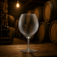 Verre à vin rouge 470 ml en cristal à pied moyen, style classique Beaujolais