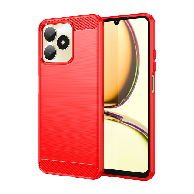 Carbon Fiber Pattern Stylish Brushed Matte TPU Silicone Rugged Bumper Back Phone Case Cover for Realme Note 50