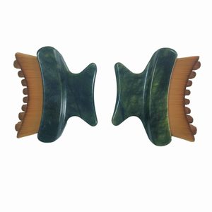 Cepillo Facial 2 en 1 para Contorno Linfático con Mango de Jade Xiuyan para el Cuidado de la Piel - Product Image 1