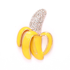 Creative New Rhinestone Zinc Alloy Banana Accessories, Phone Case Stickers &amp; <strong>Crocs</strong> Charms DIY Jewelry Parts - Product Image 5