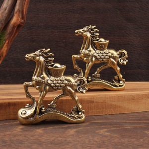 Figura de Caballo de Latón, Decoración de Escritorio Feng Shui, Animal del Zodiaco del Año Nuevo Chino, Símbolo de Buena Fortuna, Paquete Individual - Product Image 1