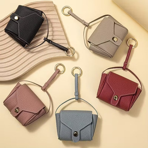Lychee-textured leather headphone bag/<b>lipstick</b> organizer/<b>mini</b> pouch/storage bag - Product Image 2