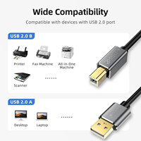 Câble d'imprimante USB 2.0 A mâle vers USB 2.0 B mâle de 2 mètres, en alliage de zinc de luxe, haute vitesse 480 Mbps, en promotion
