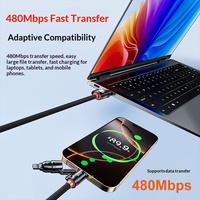 Kabel Data Braided 4-in-1 240W Fast Charging 1.5m untuk USB Type-C dan Konektor Ponsel dari Pabrik Terpercaya
