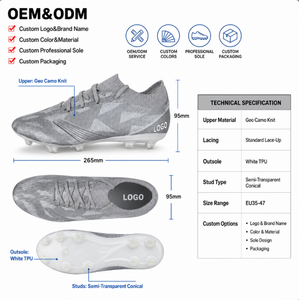 <span class=keywords><strong>Botas</strong></span> <span class=keywords><strong>de</strong></span> Fútbol para Hombre <span class=keywords><strong>de</strong></span> <span class=keywords><strong>Alta</strong></span> <span class=keywords><strong>Gama</strong></span> con Diseño <span class=keywords><strong>de</strong></span> Degradado Gris, Suela <span class=keywords><strong>de</strong></span> TPU, Entresuela <span class=keywords><strong>de</strong></span> EVA, Ligeras y sin Cordones - Product Image 2