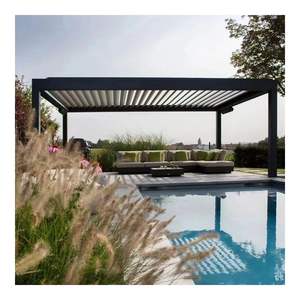 Le Pavillon Électrique Arche Métallique Extérieure en Aluminium Stores Vénitiens Treillis en Osier Abri de Jardin Imperméable <span class=keywords><strong>Pergola</strong></span> - Product Image 4