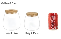 Vase terrarium élégant en verre pour plantes hydroponiques et petits poissons avec couvercle en bois