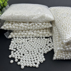 خرز لؤلؤي من البلاستيك ABS مع ثقب، خرز لؤلؤي دائري فضفاض لصناعة المجوهرات وإكسسوارات الحرف اليدوية - Product Image 2