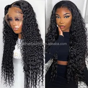 Produk baru 130% 150% ketebalan Hd penuh renda rambut manusia alami Wig, rambut Virgin Brasil Wig depan renda dengan wanita