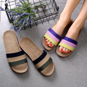 Sandalias de Verano para Parejas, de Algodón y Lino, con Estampado Moderno, Antideslizantes, de Suela Gruesa, Colores Dulces, para Uso en Interiores - Product Image 3