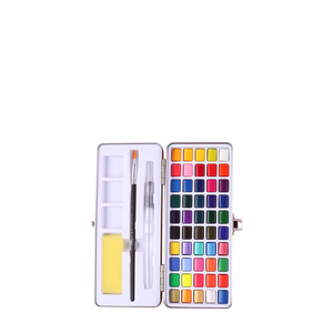Ensemble de peinture <span class=keywords><strong>aquarelle</strong></span> solide de 50 couleurs comprenant un pinceau pour le papier, la toile, le verre, le <span class=keywords><strong>dessin</strong></span> - Product Image 1