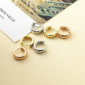 <b>Huggie</b> Earrings Small Round Minimalist Gold <b>Silver</b> Rose Gold Unisex Everyday Wear - Product Image 1