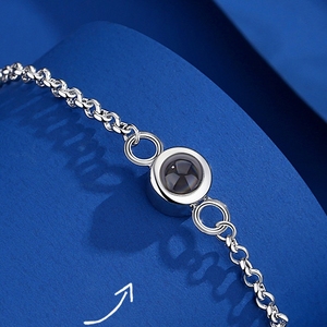 Pulsera de proyección minimalista de acero inoxidable para mujer <span class=keywords><strong>con</strong></span> memoria de foto personalizada, regalo para novia, madre, amiga - Product Image 3