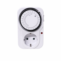 Minuteur mécanique compact 24 heures 230V 16A 3680W 48 programmes marche/arrêt réglage 15 minutes pour le contrôle de l'éclairage domestique