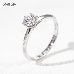 แหวนเพชรทรงกลมเจียระไนแบบบริลเลียนท์ 0.55 กะรัต จาก Starsgem เพชรเลี้ยงในห้องปฏิบัติการ ตัวเรือนทองคำแท้ 18K สำหรับผู้หญิง - Product Image 4