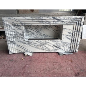 Cheminée en marbre blanc Arabescato de style classique moderne italien pour la décoration intérieure de la maison - Product Image 2