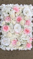 Panneau mural en fleurs artificielles en soie 3D, décoration de mariage, Halloween, Pâques, toile de fond enroulable, facile à installer