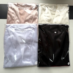 Abito <span class=keywords><strong>Kimono</strong></span> in raso di seta <span class=keywords><strong>Sexy</strong></span> per matrimonio da donna a maniche lunghe morbido e morbido abito da sposa abito da sposa in tinta unita - Product Image 5