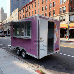 Remorque alimentaire vintage commerciale, barbecue, frites, tacos, chariot alimentaire, hot-dog, camion de restauration rapide avec four, grill, réfrigérateur - Product Image 4