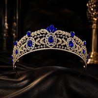 Maßgefertigte Farbige Barocke Rote Rubin-Gold Quinceanera Kronen und Diademe MOQ 2 Stück Strass Prinzessinnen-Krone Kopfschmuck für Schönheitswettbewerbe