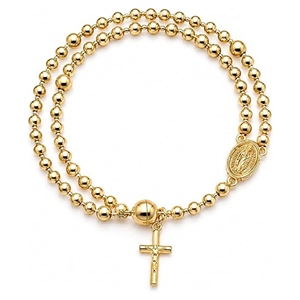 Bracelets de prière magnétiques à la mode avec médailles, croix, cadeaux de communion, bracelet de prière convertible personnalisé en perles de cristal - Product Image 2